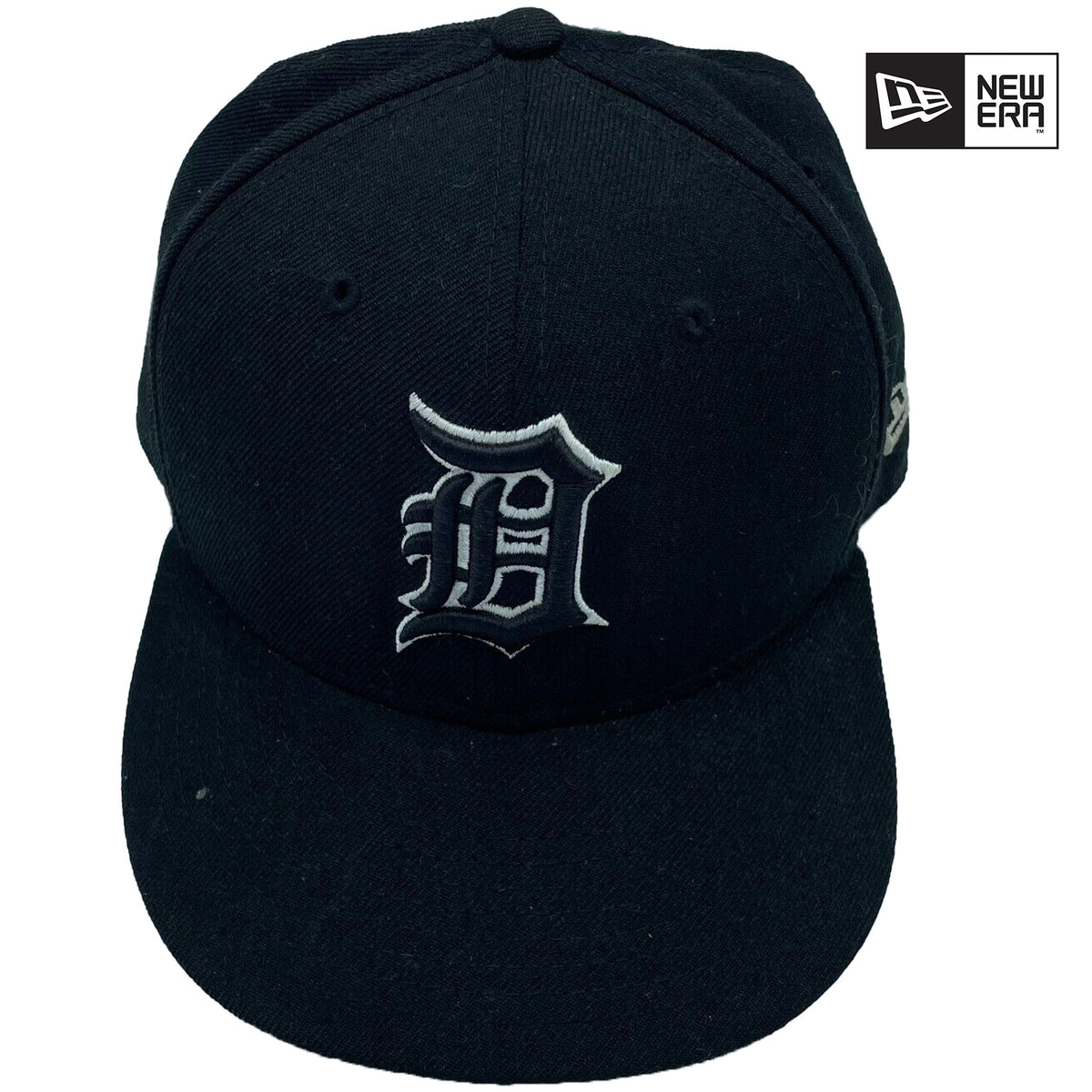 Detroit Tigers Hat Cap Fitted Adult Medium Gray Blue New Era MLB