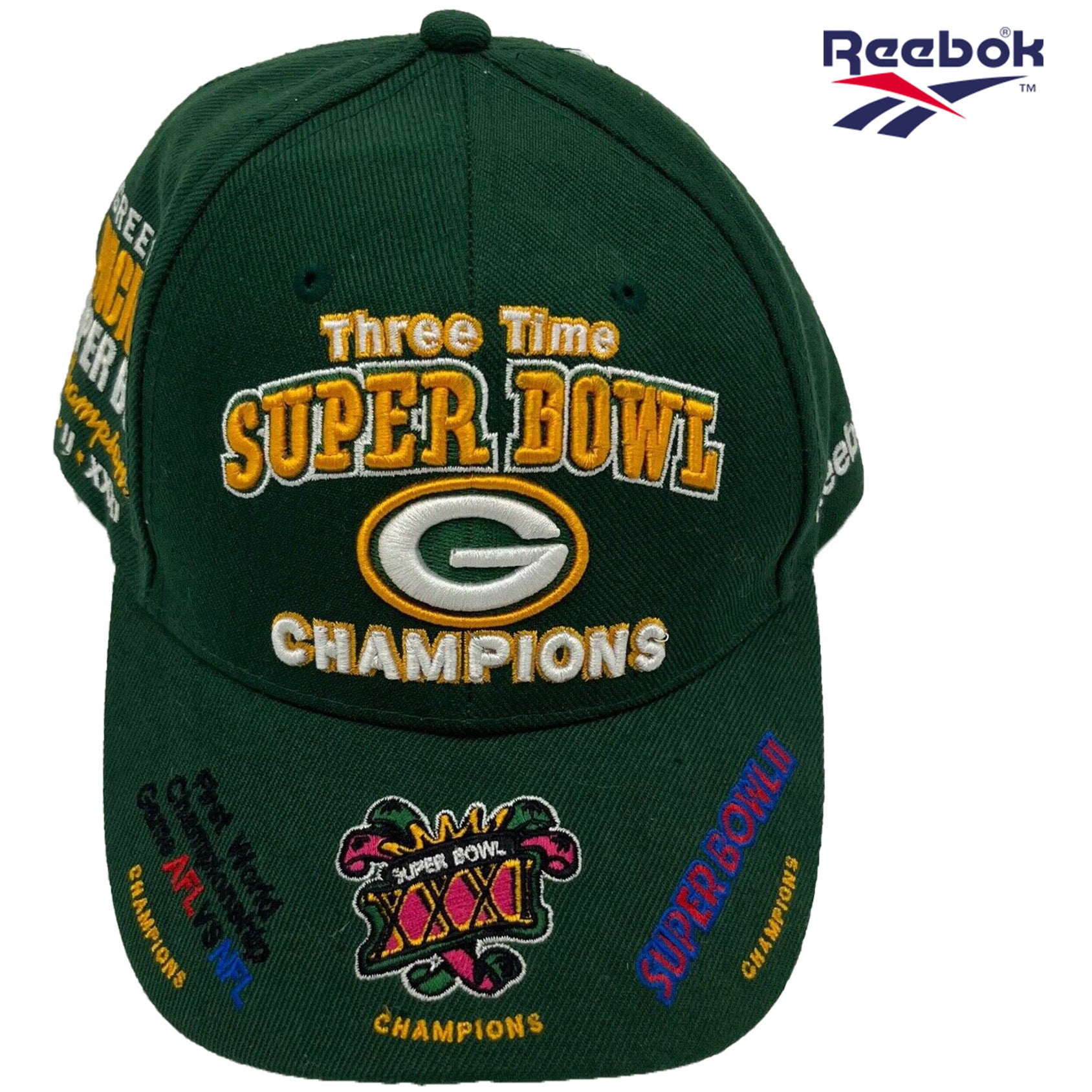 Reebok NFL Team Apparel Green Bay Packers Champs Cap Adjustable