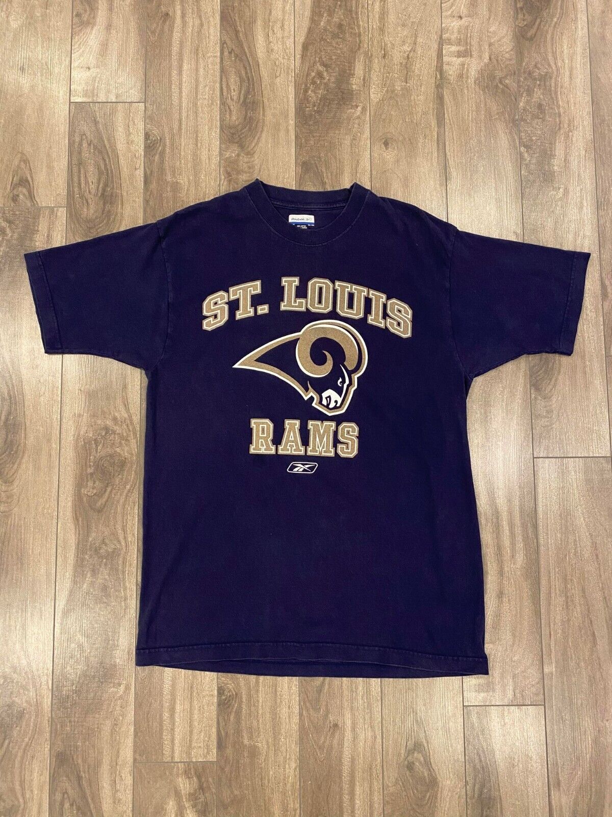 St Louis Rams T Shirt Mens Medium Blue Reebok NFL Football Casual