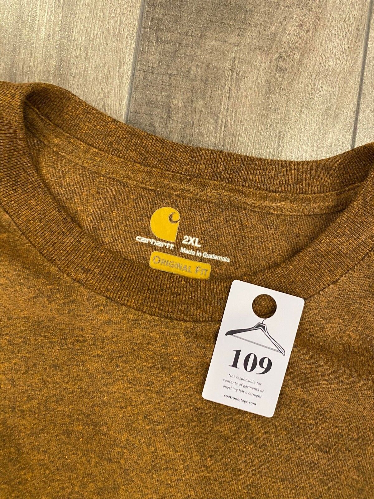 Carhartt Pocket T Shirt Mens 2XL XXL Orange Brown WorkWear Outdoors Original Fit