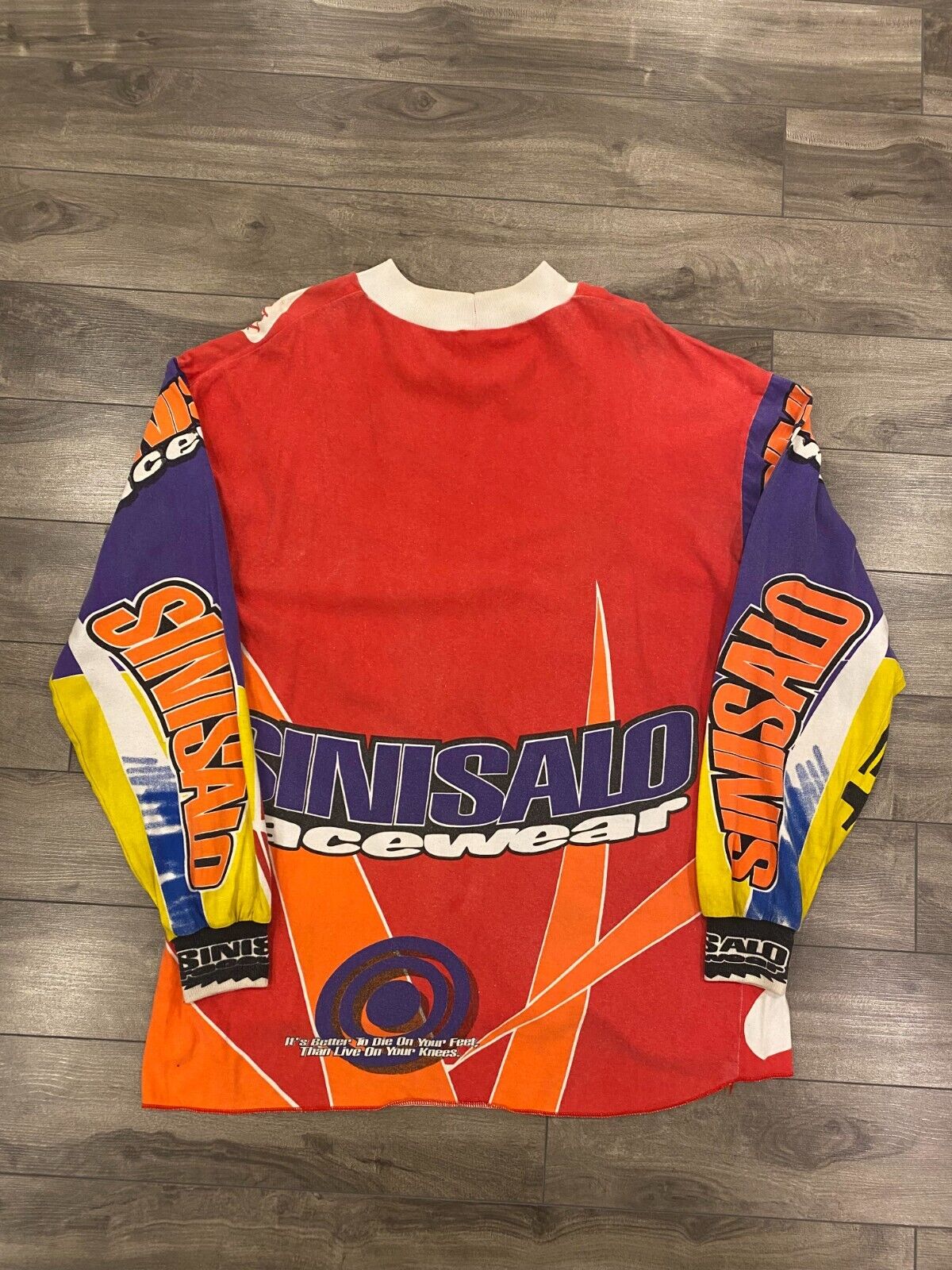 Vintage Sinisalo Motocross Jersey Longsleeve Shirt Mens XL Red Racing 1994