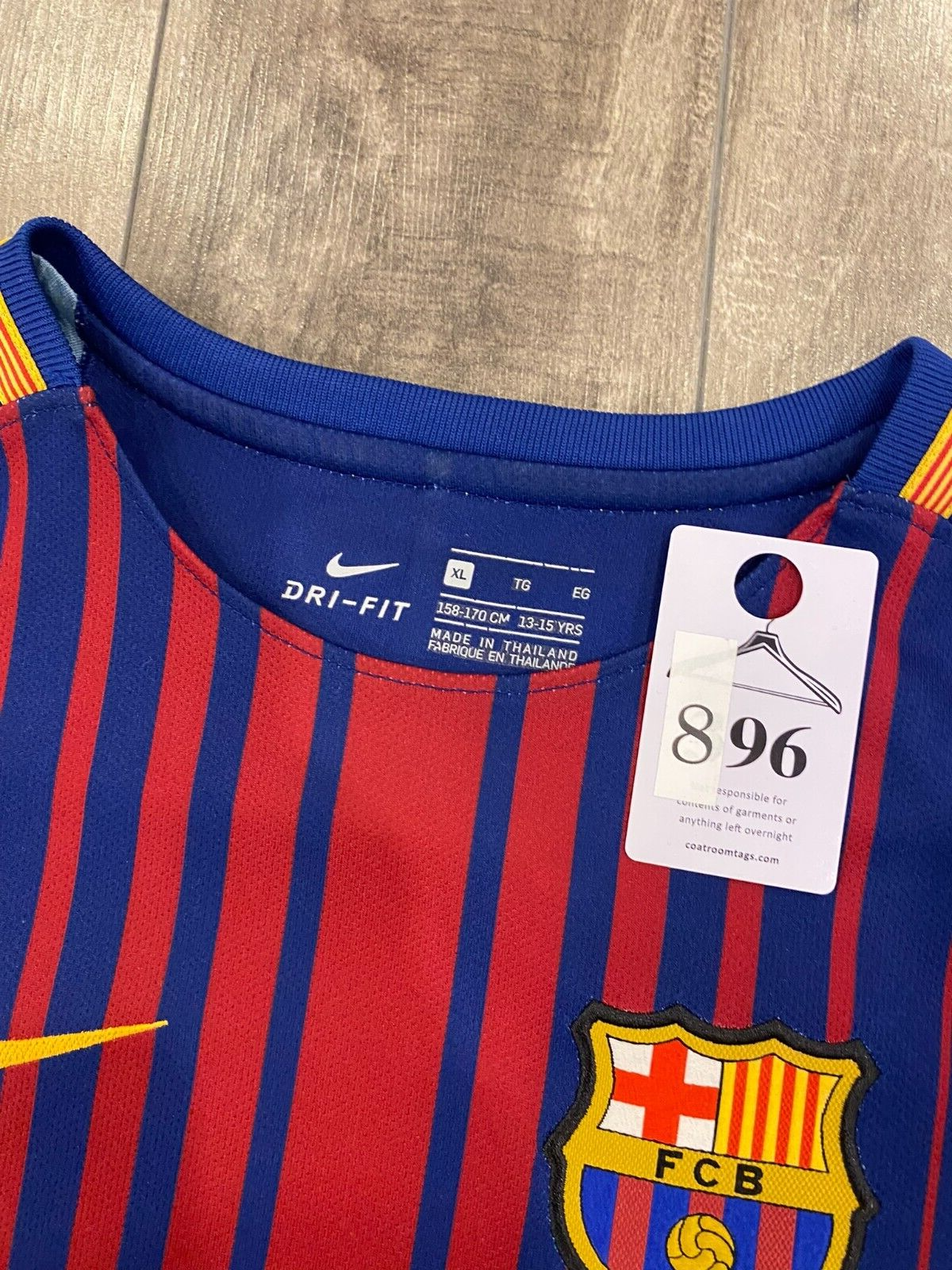 FC Barcelona Jersey Youth XL 13-15 Blue Nike Dri Fit Soccer Football 2017-18