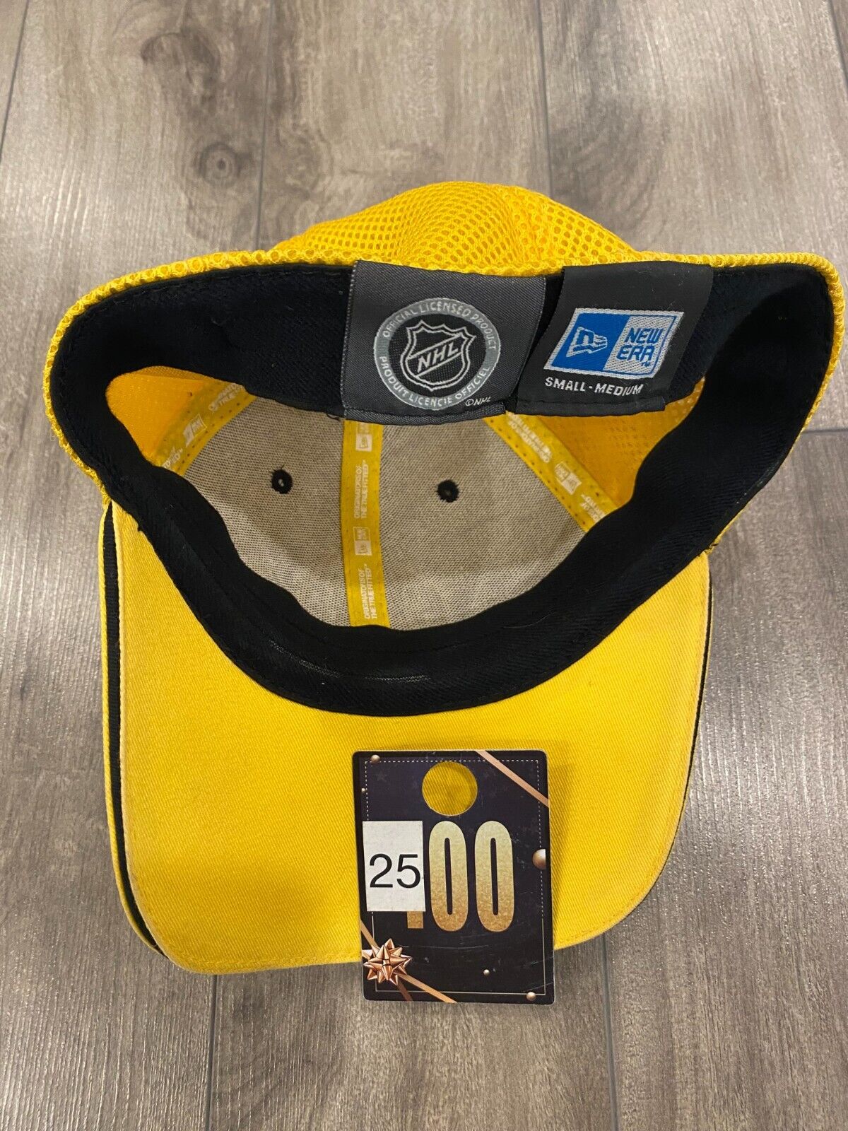 Boston Bruins Hat Cap Fitted Mens Small/Medium Black Yellow Stretch New Era NHL