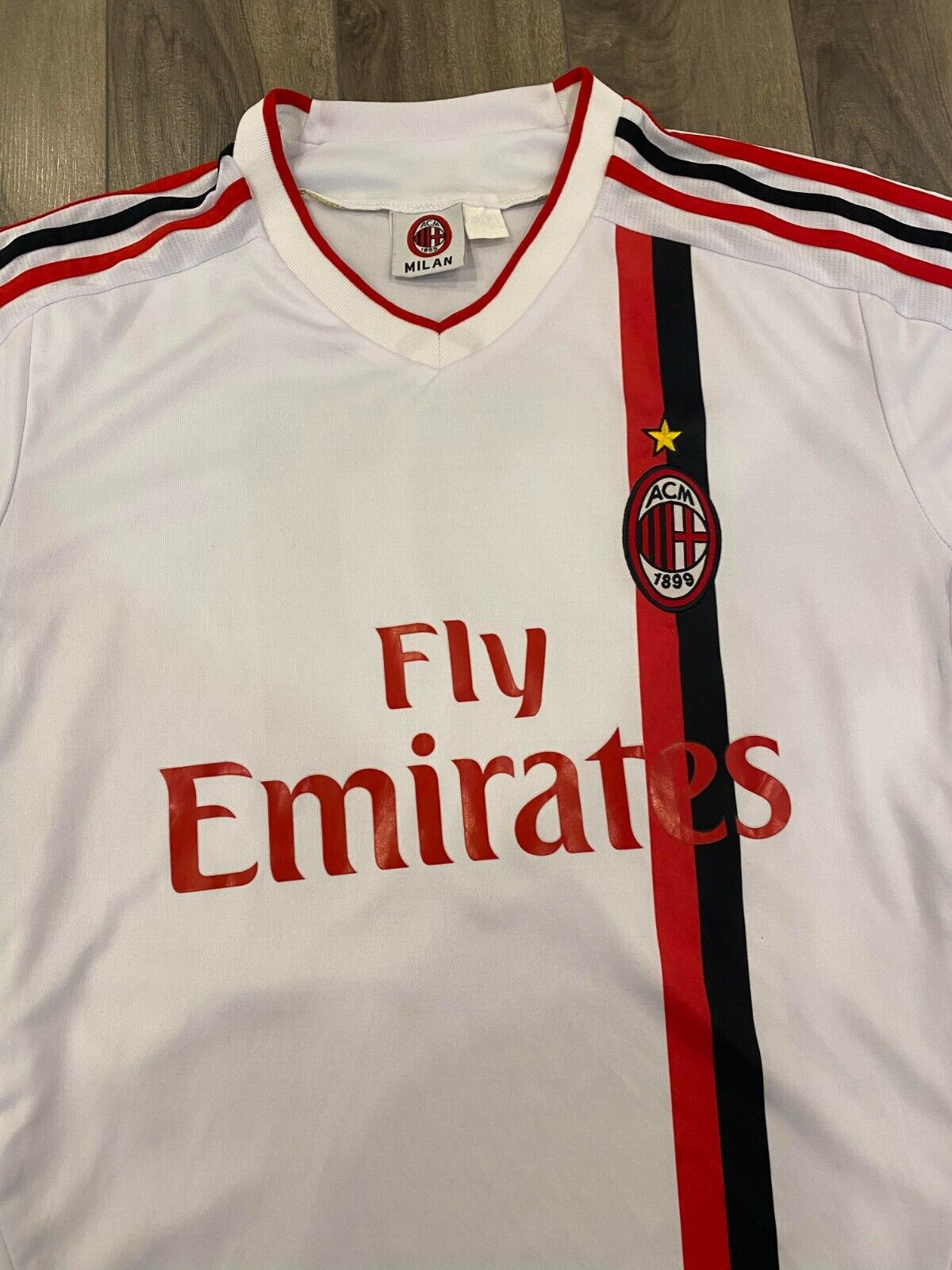 AC Milan Jersey Fits Mens Large White Away #11 2011/12 Soccer Football Futbol