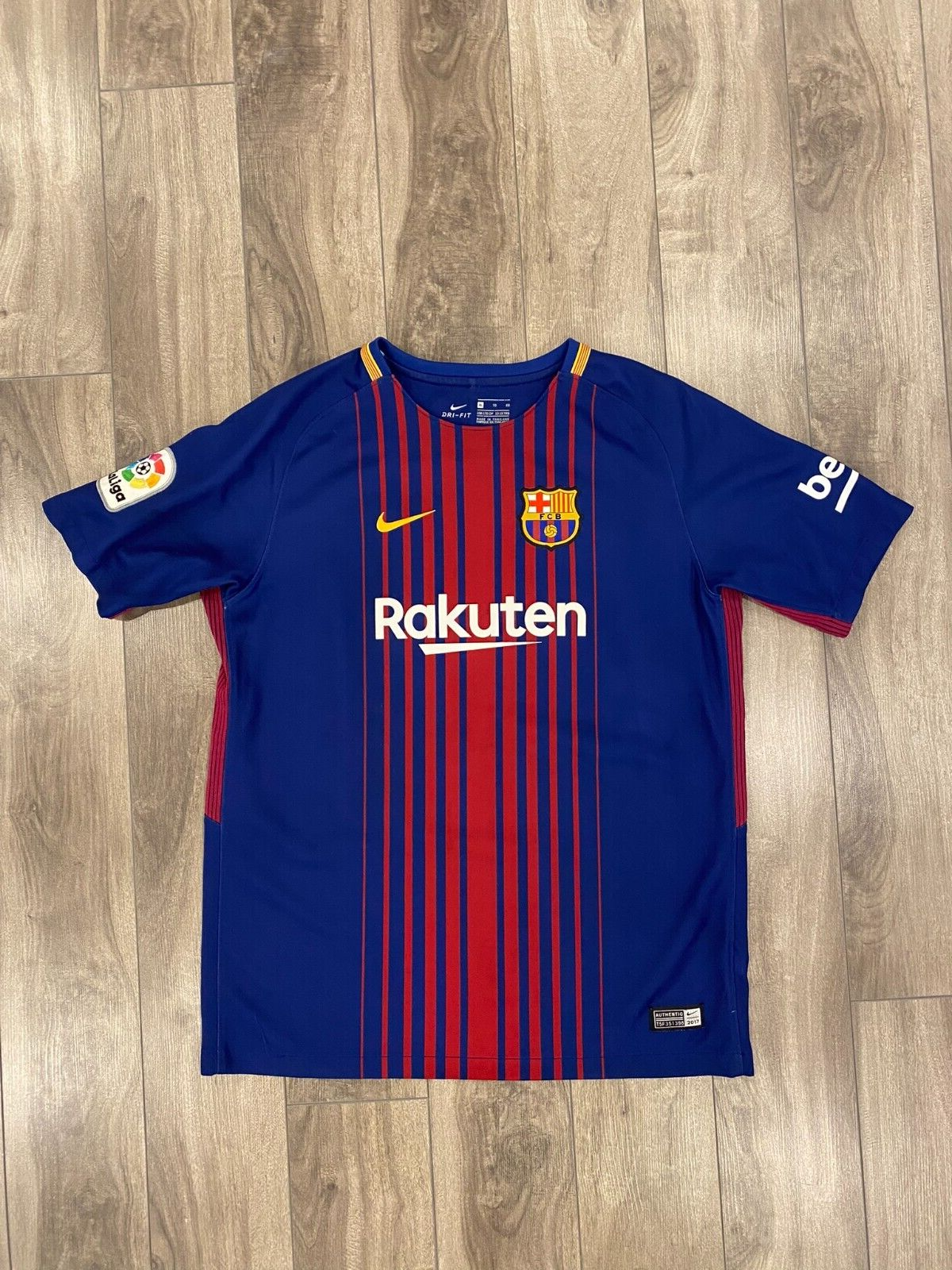 FC Barcelona Jersey Youth XL 13-15 Blue Nike Dri Fit Soccer Football 2017-18