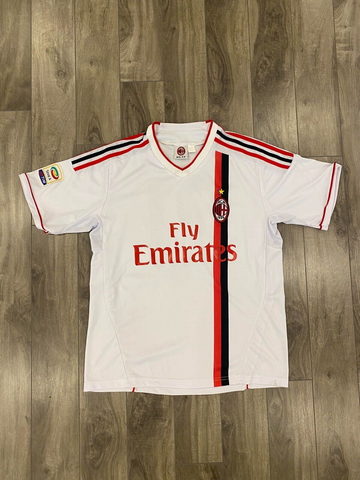 AC Milan Jersey Fits Mens Large White Away #11 2011/12 Soccer Football Futbol