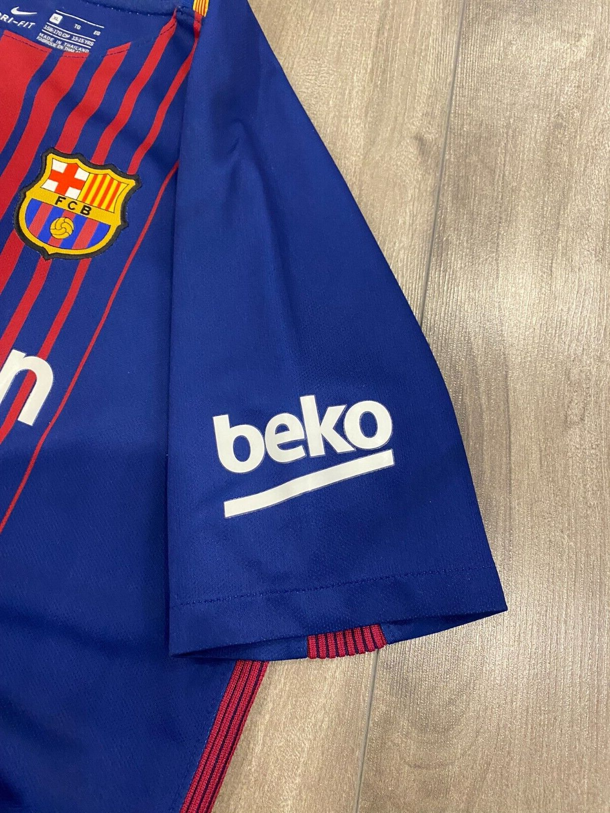 FC Barcelona Jersey Youth XL 13-15 Blue Nike Dri Fit Soccer Football 2017-18
