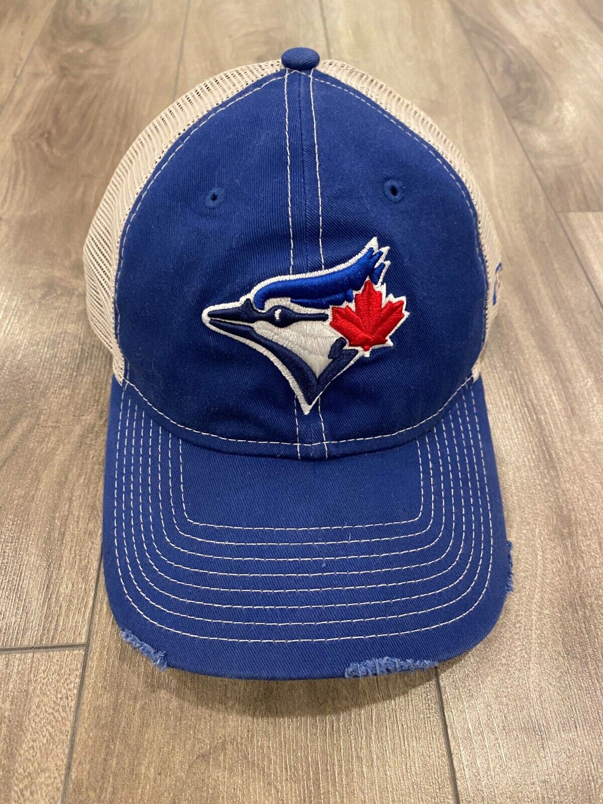 Toronto Blue Jays Hat Cap Snapback Blue Trucker New Era 9Twenty MLB Distressed