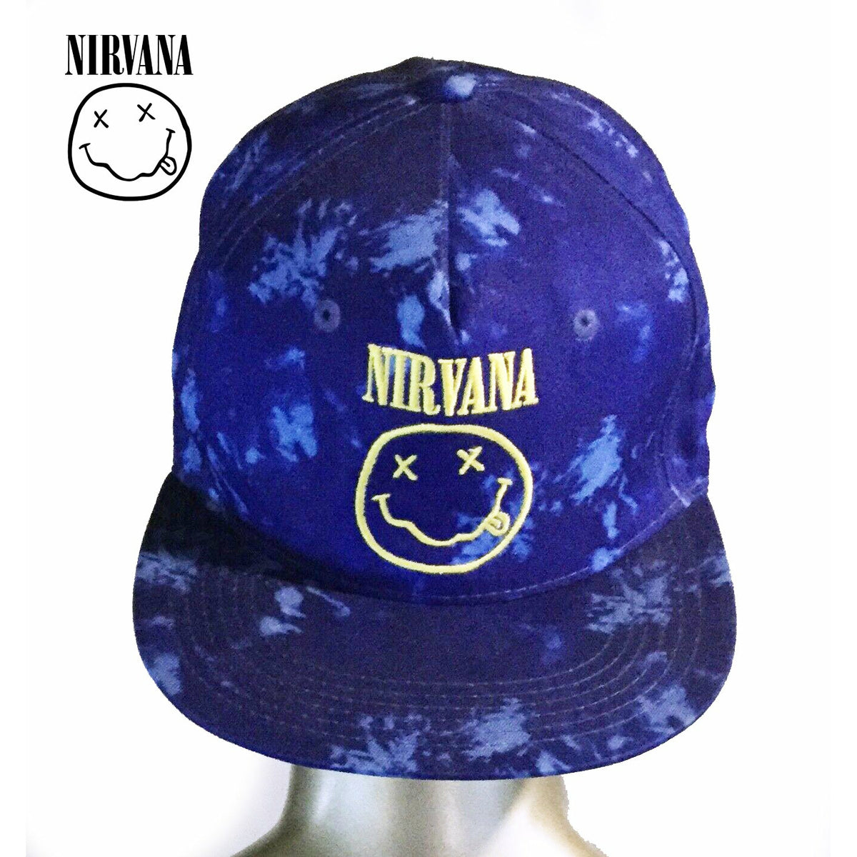 Nirvana Baseball Cap Band Logo and Smiley new Official Black Strapback ...