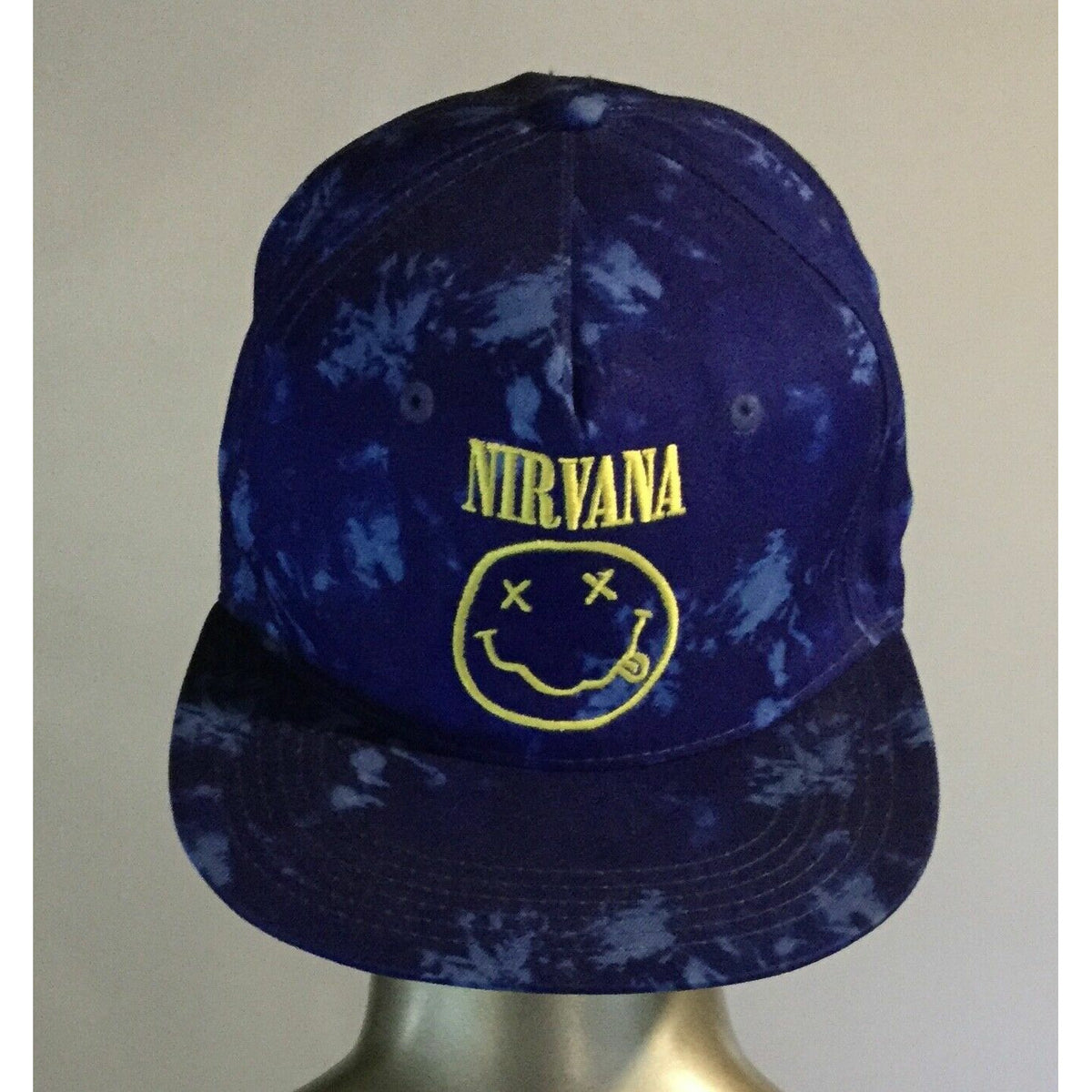 Nirvana Baseball Cap Band Logo and Smiley new Official Black Strapback ...